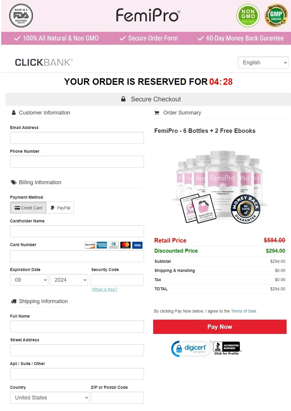 Femipro Order